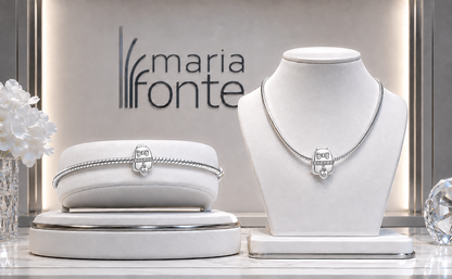 MariaFonte Charm Zaino con Fiocco e Cuore Pendente in Argento 925 con Zirconi Compatibile con Collane e Bracciali