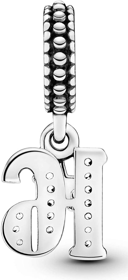 MariaFonte Bead Charm 16 Anni in Argento 925 Compatibile con Collane e Bracciali Pandora