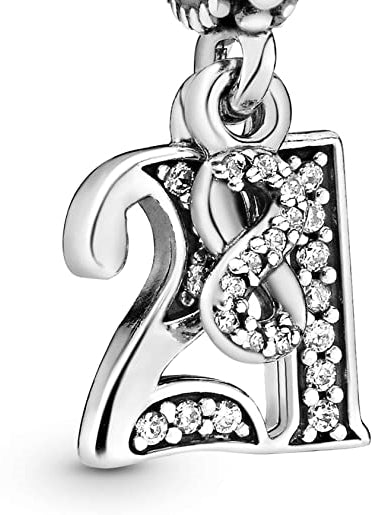 MariaFonte Bead Charm 21 Anni in Argento 925 Compatibile con Collane e Bracciali Pandora