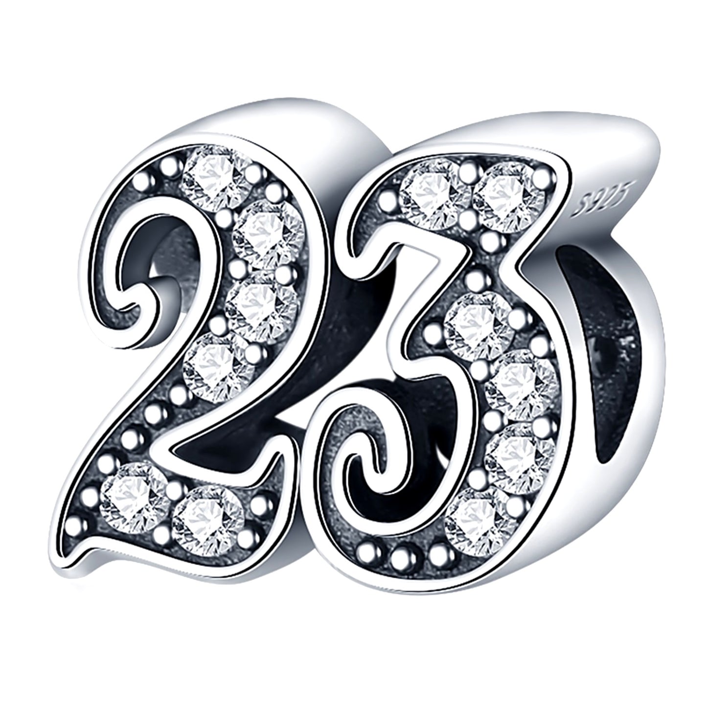 MariaFonte Bead Charm 23 Anni Argento 925 Compatibile con Collane e Bracciali Pandora
