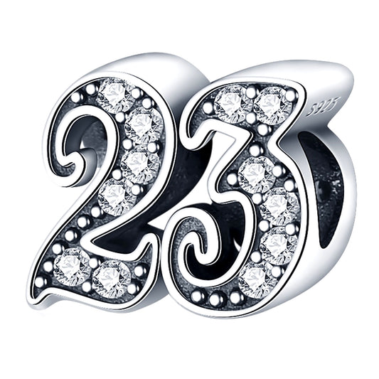 MariaFonte Bead Charm 23 Anni Argento 925 Compatibile con Collane e Bracciali Pandora