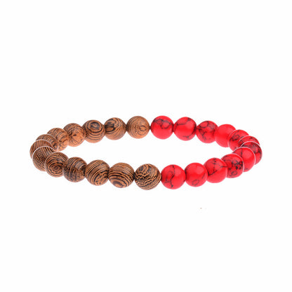 Ethnic Bracelet with Red Wood Beads