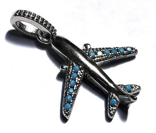 Charm Aeroplano Pietre preziose Argento 925