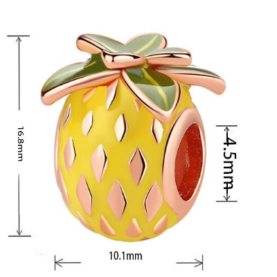 MariaFonte Bead charm Ananas Argento 925 Compatibile con Collane e Bracciali Pandora