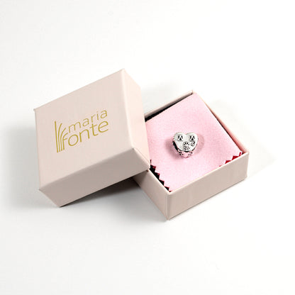 Maria Fonte Bead Charm Casetta Cuore Happy Place Home Famiglia Argento 925 Compatibile con Collane e Bracciali Pandora