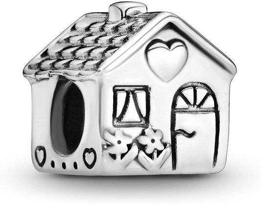 MariaFonte Bead Charm Casetta in Argento 925 Compatibile con Collane e Bracciali Pandora