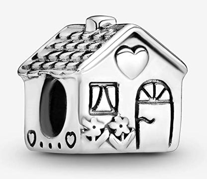 MariaFonte Bead Charm Casetta in Argento 925 Compatibile con Collane e Bracciali Pandora