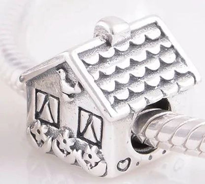 MariaFonte Bead Charm Casetta in Argento 925 Compatibile con Collane e Bracciali Pandora