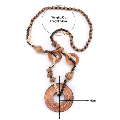 Collana Etnica in Legno