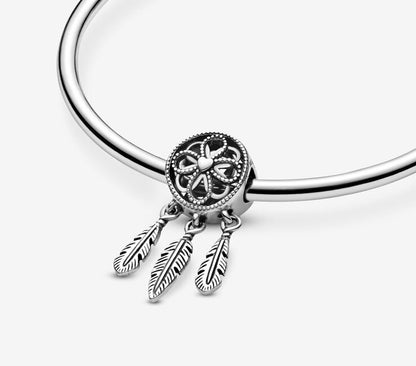 Maria Fonte Bead Charm Ciondolo Dreamcatcher (Acchiappa Sogni) in Argento 925 Compatibile con Collane e Bracciali Pandora