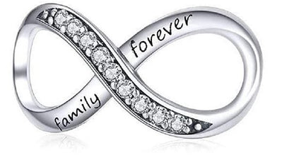 Pendant symbol of infinity, engraved "Family Forever" 925 sterling silver