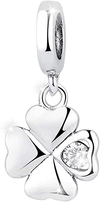 MariaFonte Bead Charm Quadrifoglio in Argento 925 Compatibile con Collane e Bracciali Pandora