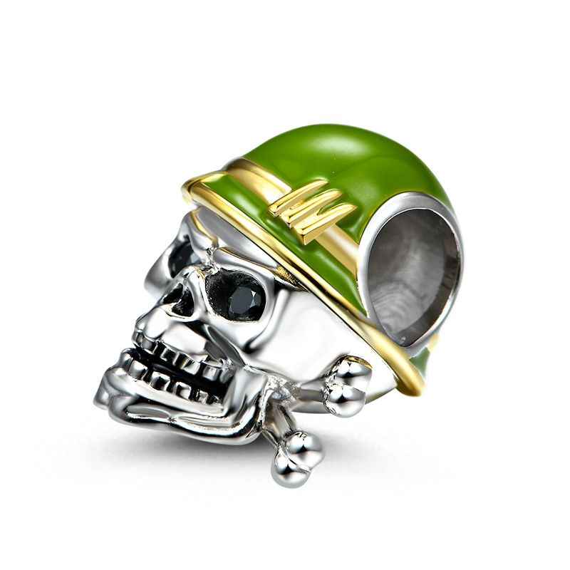 MariaFonte Bead Charm Ciondolo Teschio Ossa Skellington Halloween in Argento 925 Compatibile con Collane e Bracciali Pandora